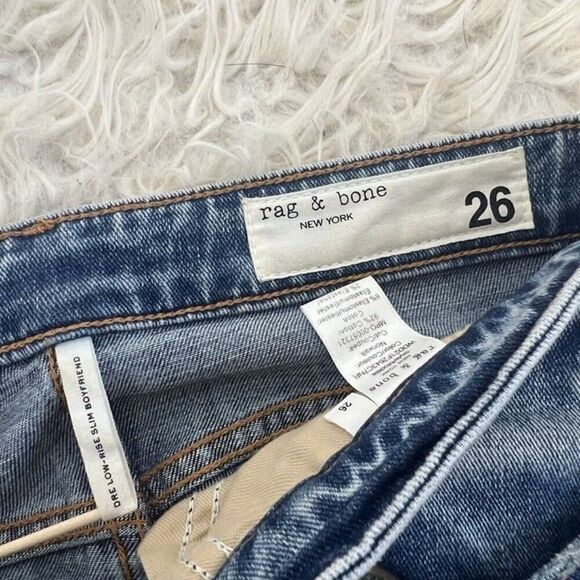 Rag & Bone Dre Low Rise Distressed Slim Boyfriend Jeans Women's size 26 - Picture 3 of 10